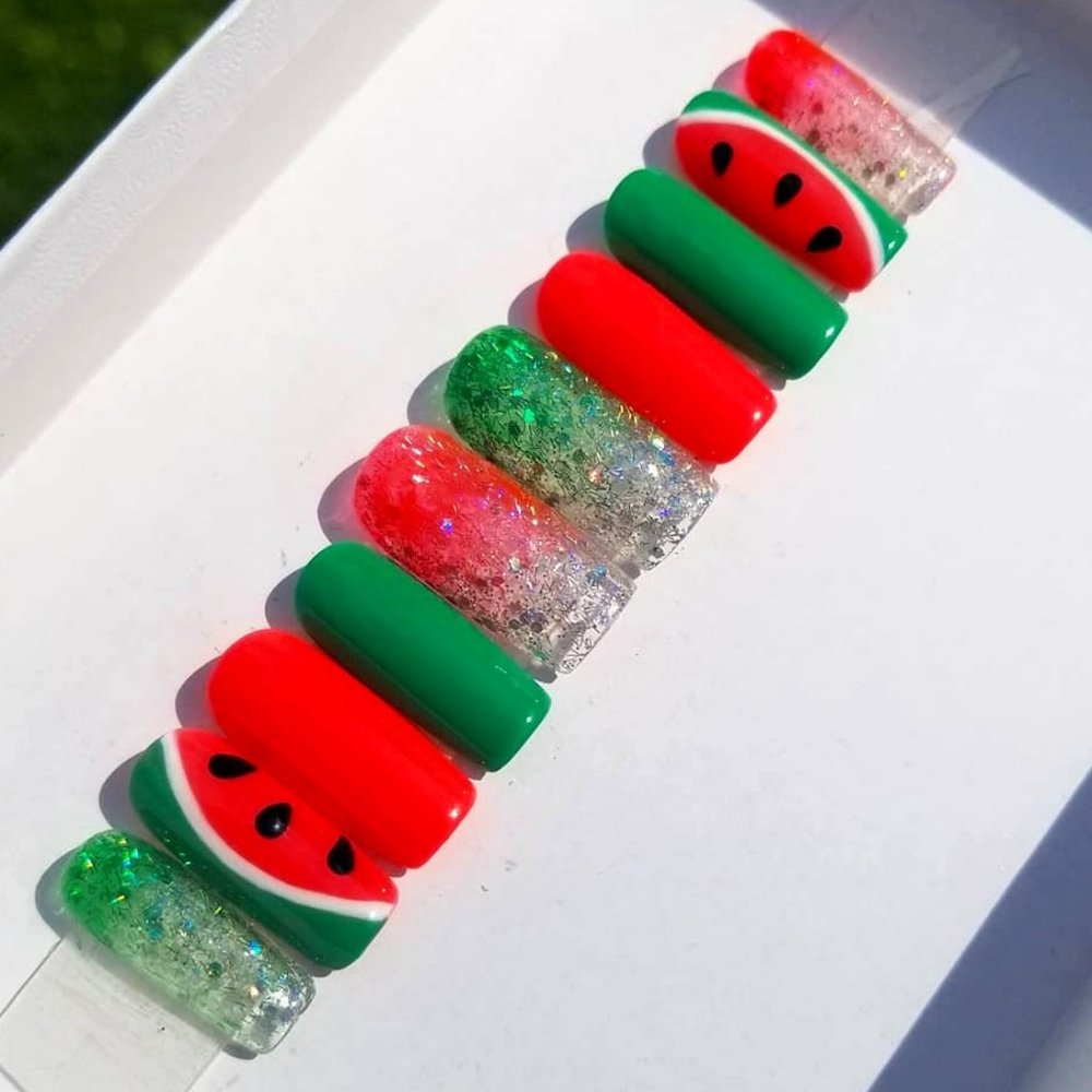WATERMELON PRESS ON NAILS